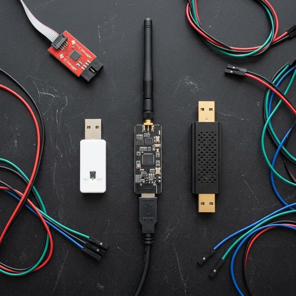 CC2531 Stick mit CC Debugger verbunden für Flash-Vorgang