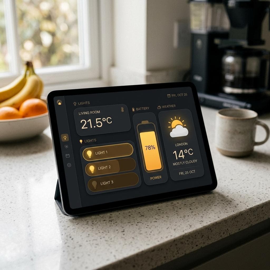 Lovelace Dashboard mit Mushroom Cards und Dark Mode
