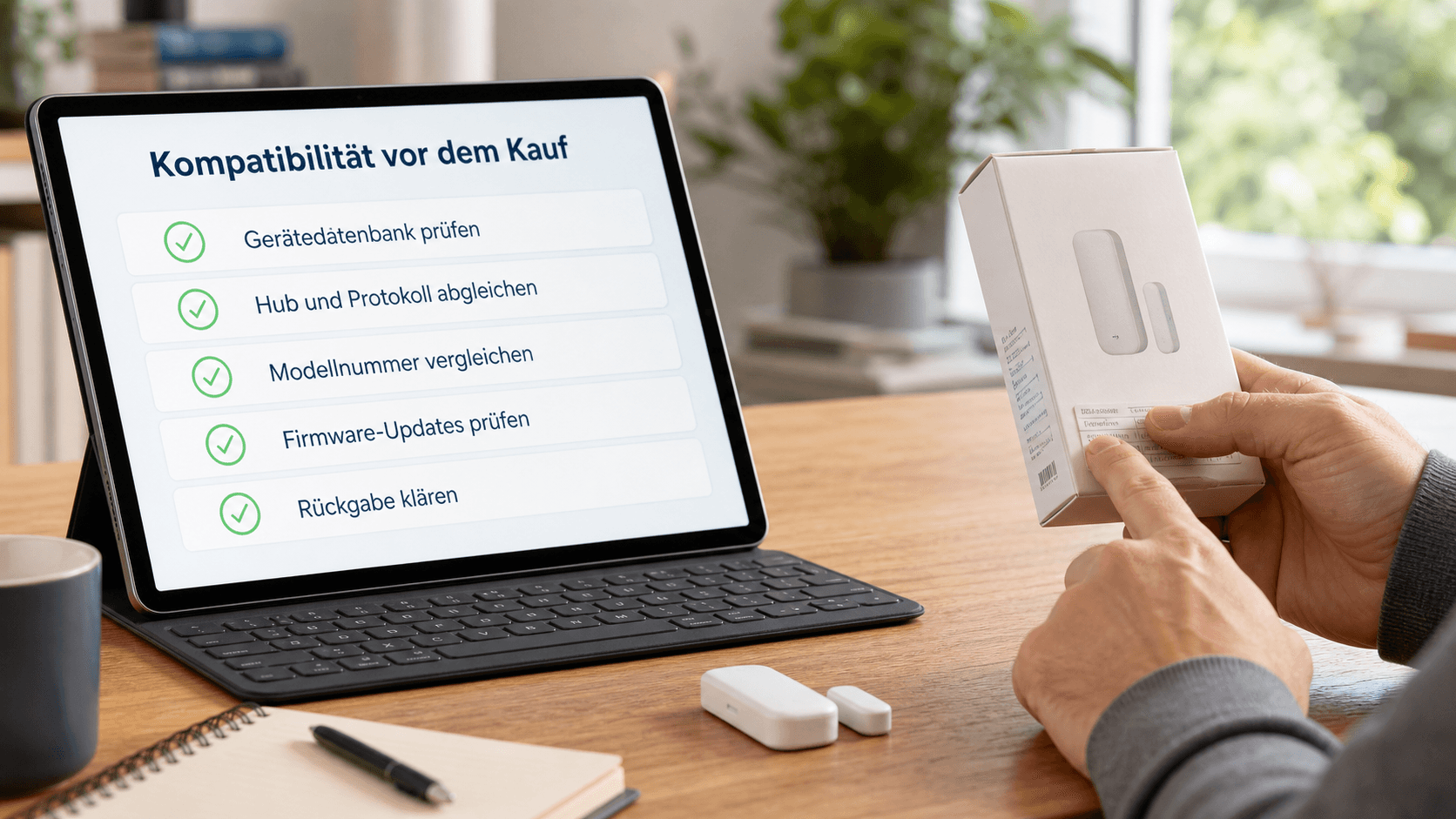 Deutsche Checkliste zur Kompatibilitätsprüfung eines Smart-Home-Sensors vor dem Kauf